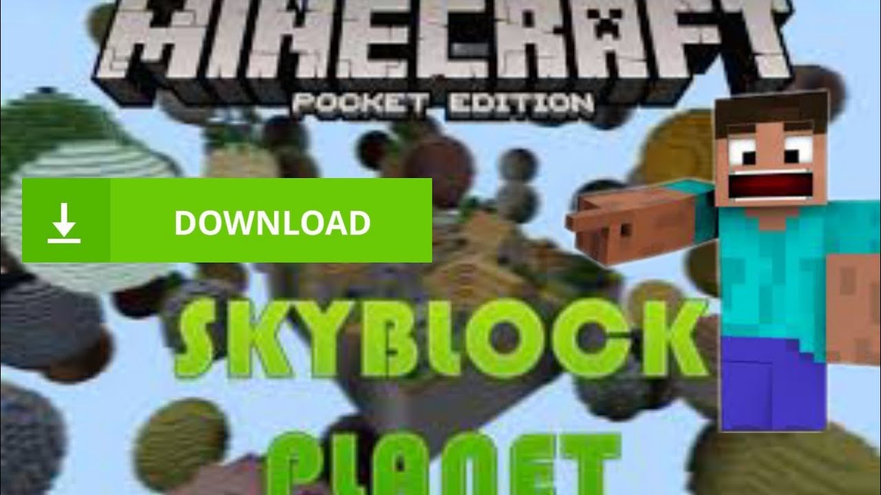 How to download sky block planets map Minecraft pocket edition - YouTube