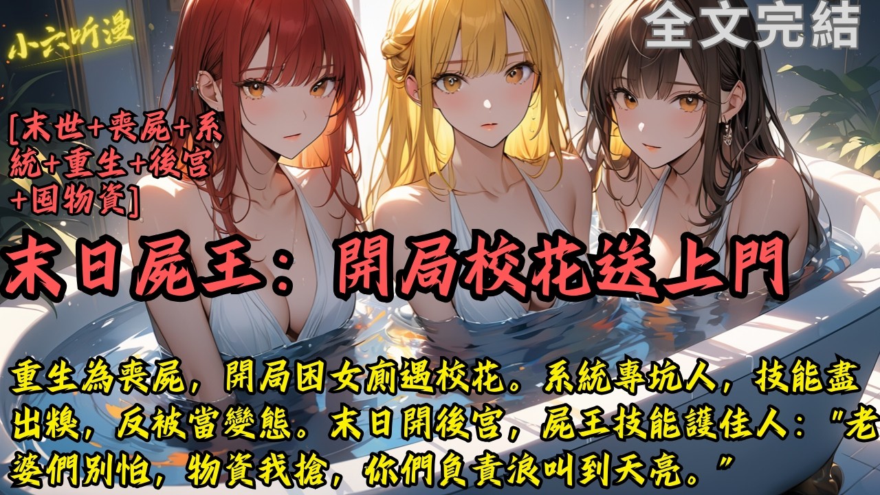 完結爽文《末日屍王：開局校花送上門》重生為喪屍，開局困女廁遇校花。系統專坑人，技能盡出糗，反被當變態。末日開後宮，屍王技能護佳人：“老婆們別怕，物資我搶，你們負責浪叫到天亮。”#末世 #爽文 #小說