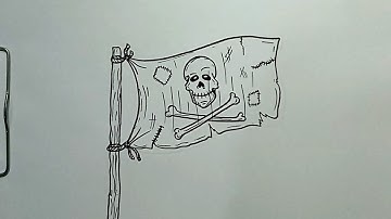 How to Draw pirate Flag Step by Step