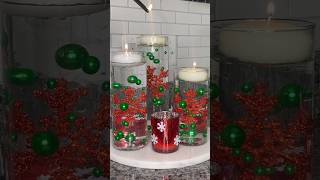 Floating Candles Christmas Centerpiece #diy #christmascandle #christmas #floatingcandles