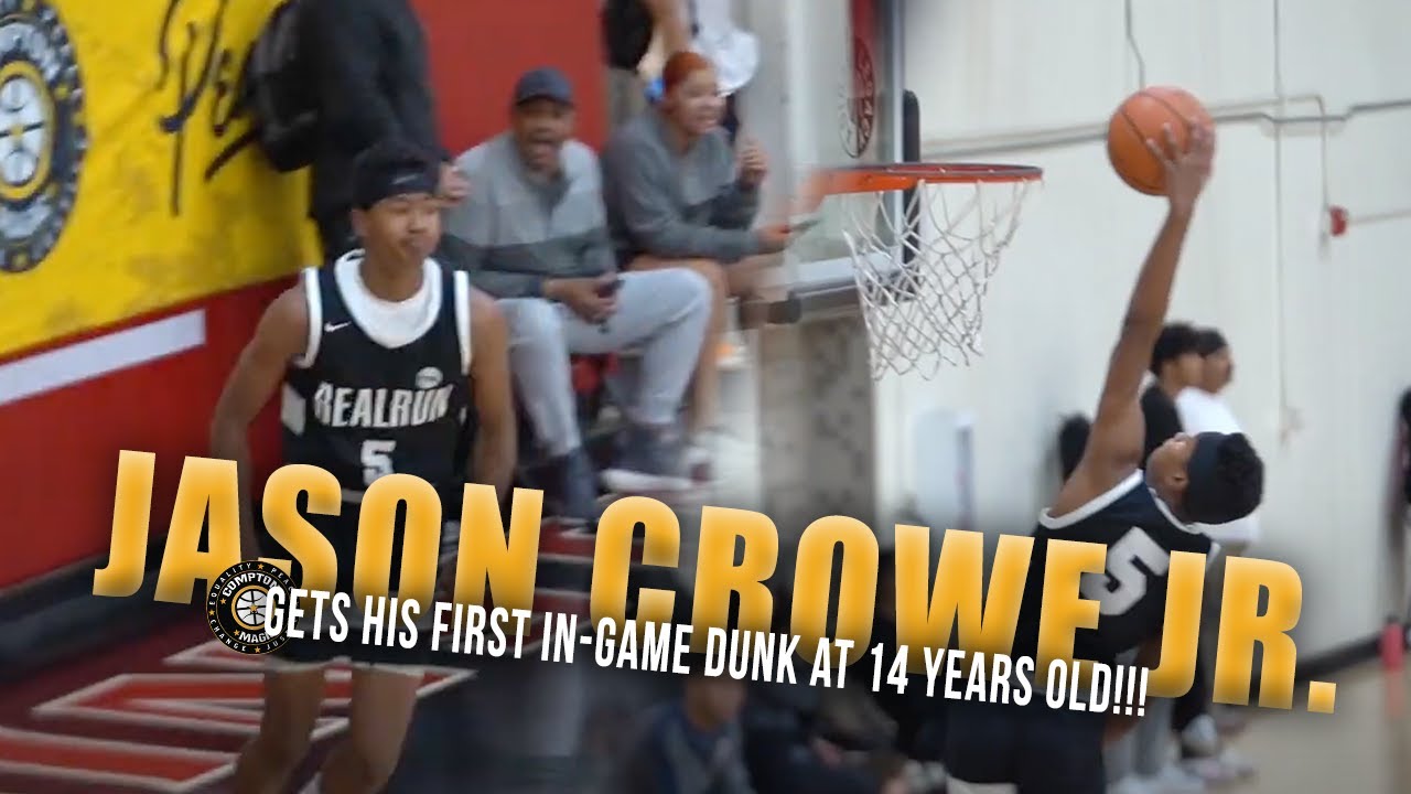 Jason Crowe Jr Gets His First In-Game Dunk At 14 Years Old!!!