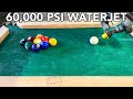 Billiards with a 60,000 PSI Waterjet | Waterjet Pool Trick Shots