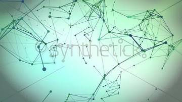 Abstract network loop. Lines and dots connecting into molecular structures.
