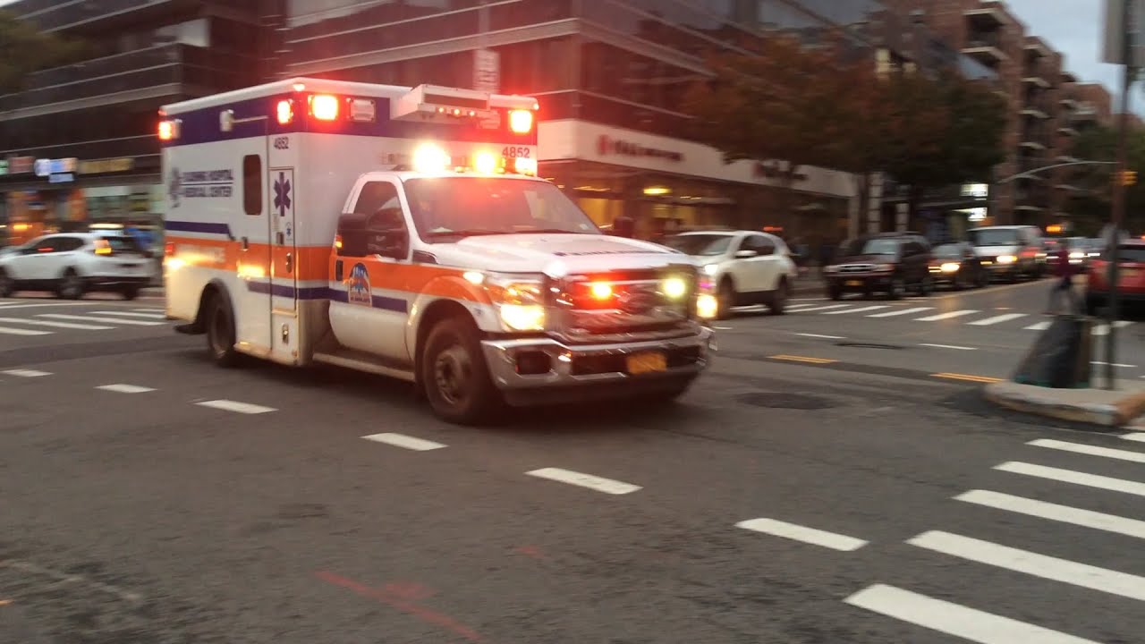 Flushing Hospital Medical Center EMS Ambulance responding & arriving