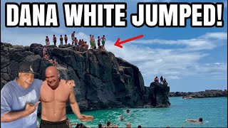 Jumping off Waimea Rock with Dana White