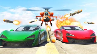1,000,000 MISSILES vs. FAST SUPERCARS! (GTA 5 Funny Moments)