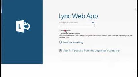 Joining Lync from the web App