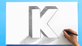 3d letter drawing k