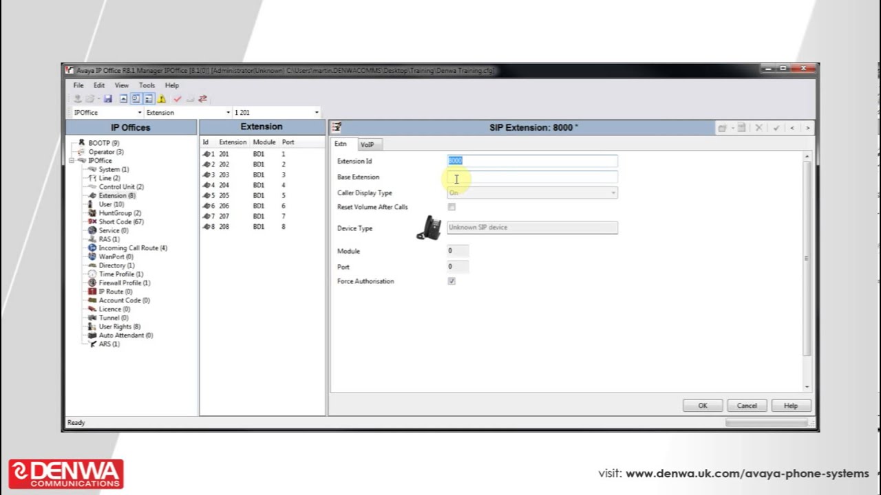 How to create a SIP extension on the Avaya IP Office - YouTube