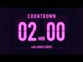 2 Minute Countdown Timer ⏳ Flip Clock with Low Beeps Every 5 Minutes 🟣This i