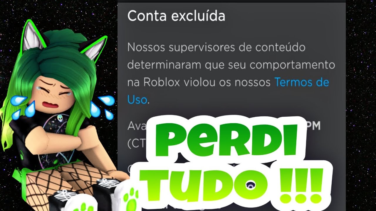 Sim Minha Conta foi Deletada no Roblox 