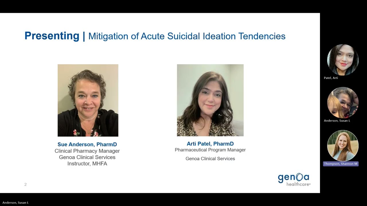 Educational series #6: Mitigation of acute suicidal ideation tendencies