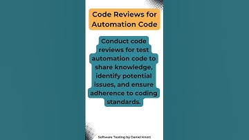 Code Reviews for Automation Code