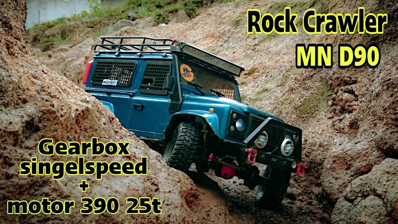 MN99 D90 ROCK CRAWLER || Gearbox singelspeed+motor 390 25t. Torsi besar ...