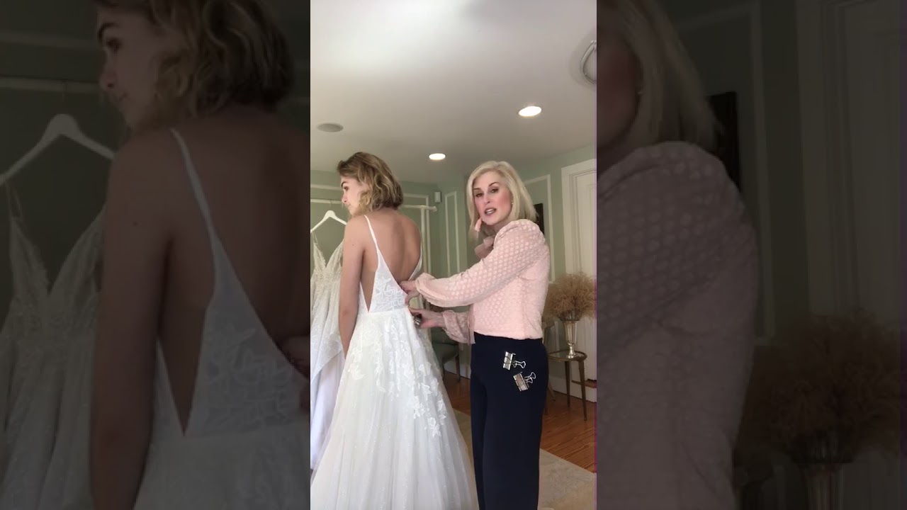 How To Clip a Wedding Gown for a Home Try on Session! - YouTube