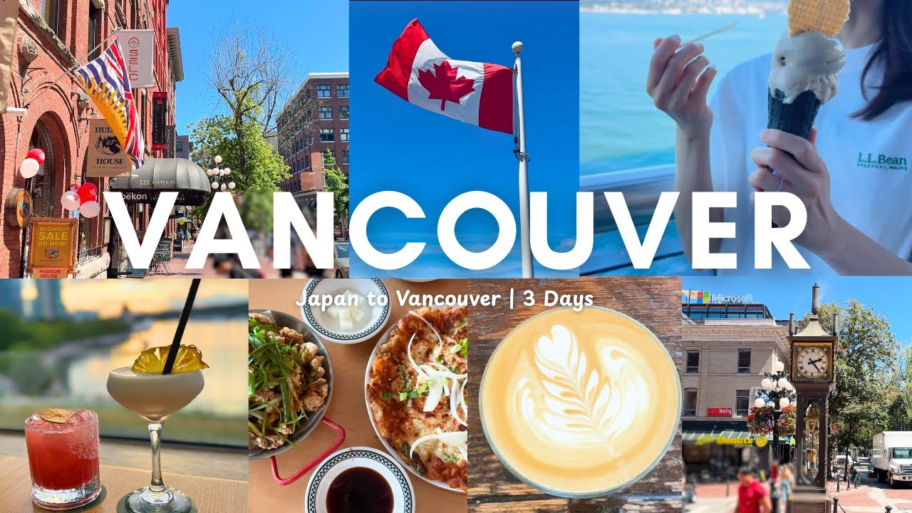 【Vlog】カナダ・バンクーバー1ヶ月滞在①🏠王道観光・ガスタウン・カナダプレイス・コールハーバー🌊＆カフェ巡り☕️