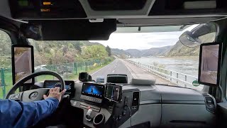 Mercedes Truck Road Landscape, Lahnstein-Kamp Bornhofen-Sankt Goarshausen-Nastätten-Katzenelnbogen.