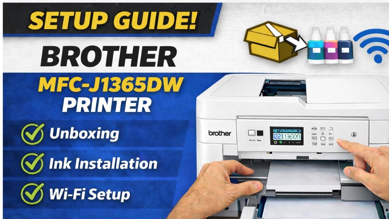 Brother MFC-J1365DW Printer Setup | Complete Wireless, USB Installation Guide!