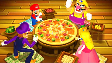 MARIO PARTY 9 MINIGAMES - MARIO VS WARIO VS WALUIGI VS PEACH MASTER DIFFICULTY