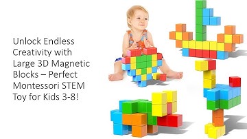 Unlock Endless Creativity with Large 3D Magnetic Blocks – Perfect Montessori STEM Toy for Kids 3-8!