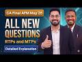 AFM New Questions | RTP and MTPs | Complete Coverage | CA Final May'26 | CA Nikhil Monga