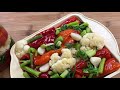 Маринованный красный перец с цветной капустой