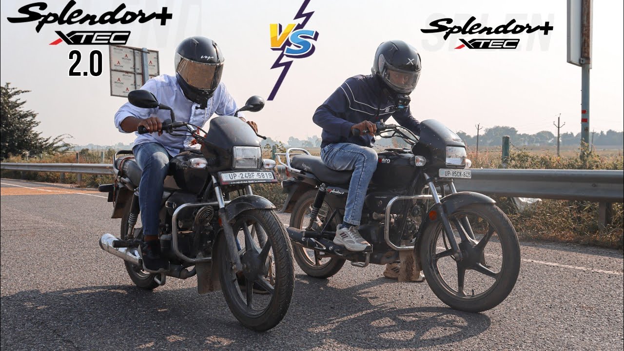 Hero Splendor+ Xtec vs Splendor+ Xtec 2.0 || DRAG RACE - YouTube