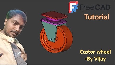 FreeCAD Tutorial : How to make a Castor wheel || By Vijay #freecad #cad #3dmodeling #design