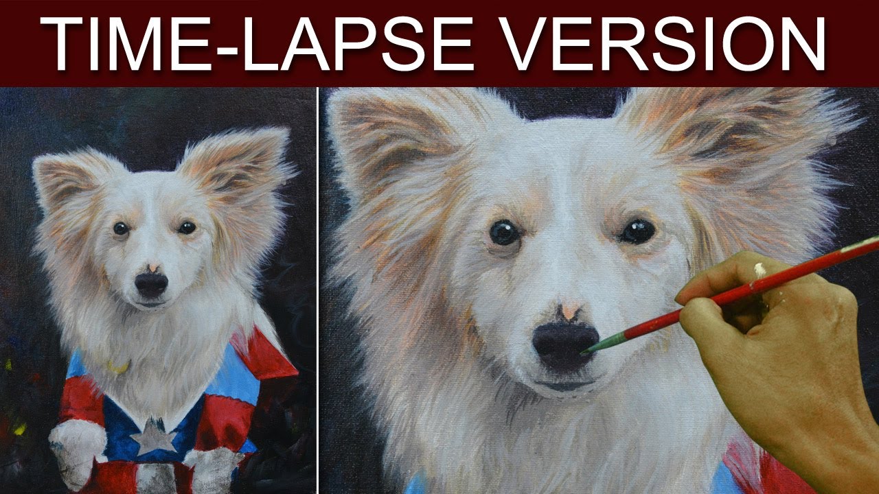 Acrylic Painting in TimeLapse Paint my Pet Portrait Activity by JM