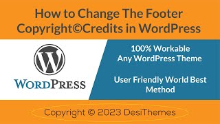 How To Change Or Remove Footer Copyright Credits On Any WordPress Theme || 100% Workable Guaranteed Net Worth