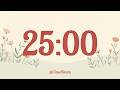 25 Minute Timer ⏱️ No Music | Silent Countdown with Alarm | Classroom &amp; Study Timer | Timer Boom