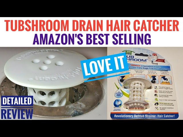 TubShroom Chrome Edition Revolutionary Tub Drain Protector Hair Catcher, Strainer, Snare, 2 Pack