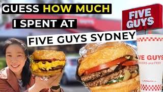 Trying FIVE GUYS Burgers and Fries in Sydney - REVIEW! Guess How Much I Spent (is it worth it?)