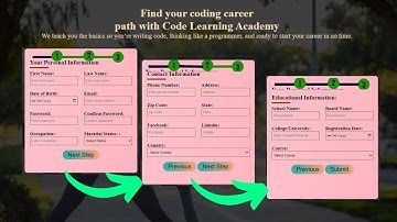 Can I Create This Complex Animated Multistep Form? How To Make Form (Multi-Step) Using HTML CSS & JS