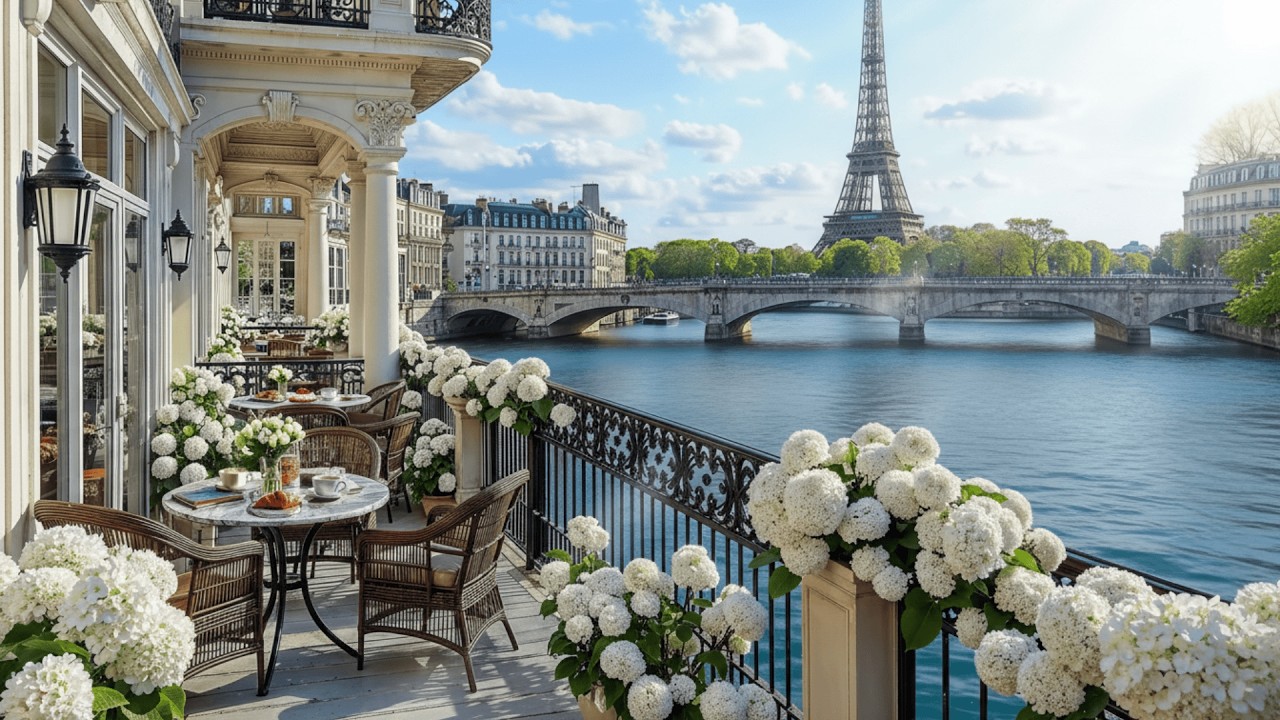 Paris Balcony Jazz 🌸 Soft Background Music for Morning Coffee, Reading & Relax