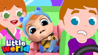 Let's Keep You Safe Baby John | No No Seat Belt! | Little World Kids Songs & Nursery Rhymes