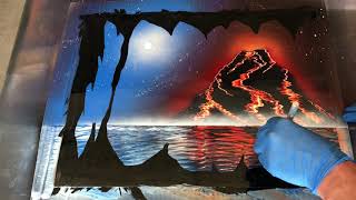 Volcano Spray Paint Art