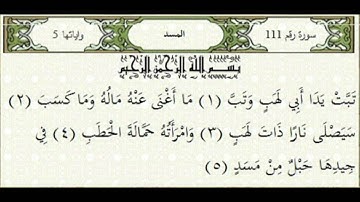 سورة المسد بصوت الشيخ علي الحذيفي