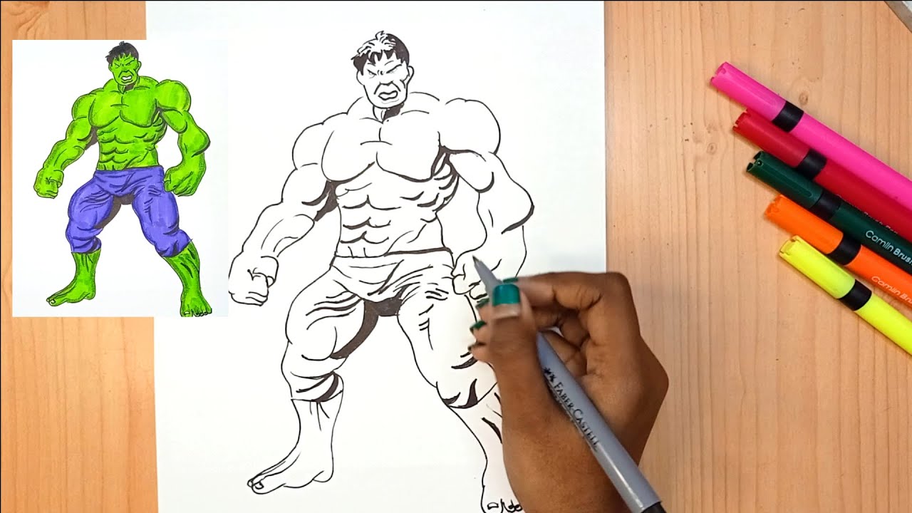 How to draw Hulk step by step - YouTube