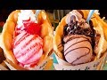 2500원 크레페, 딸기 바나나 크레페, 아이스크림 에그 와플, Amazing Crepe Skill, Delicious egg waffle, Korean Street Food