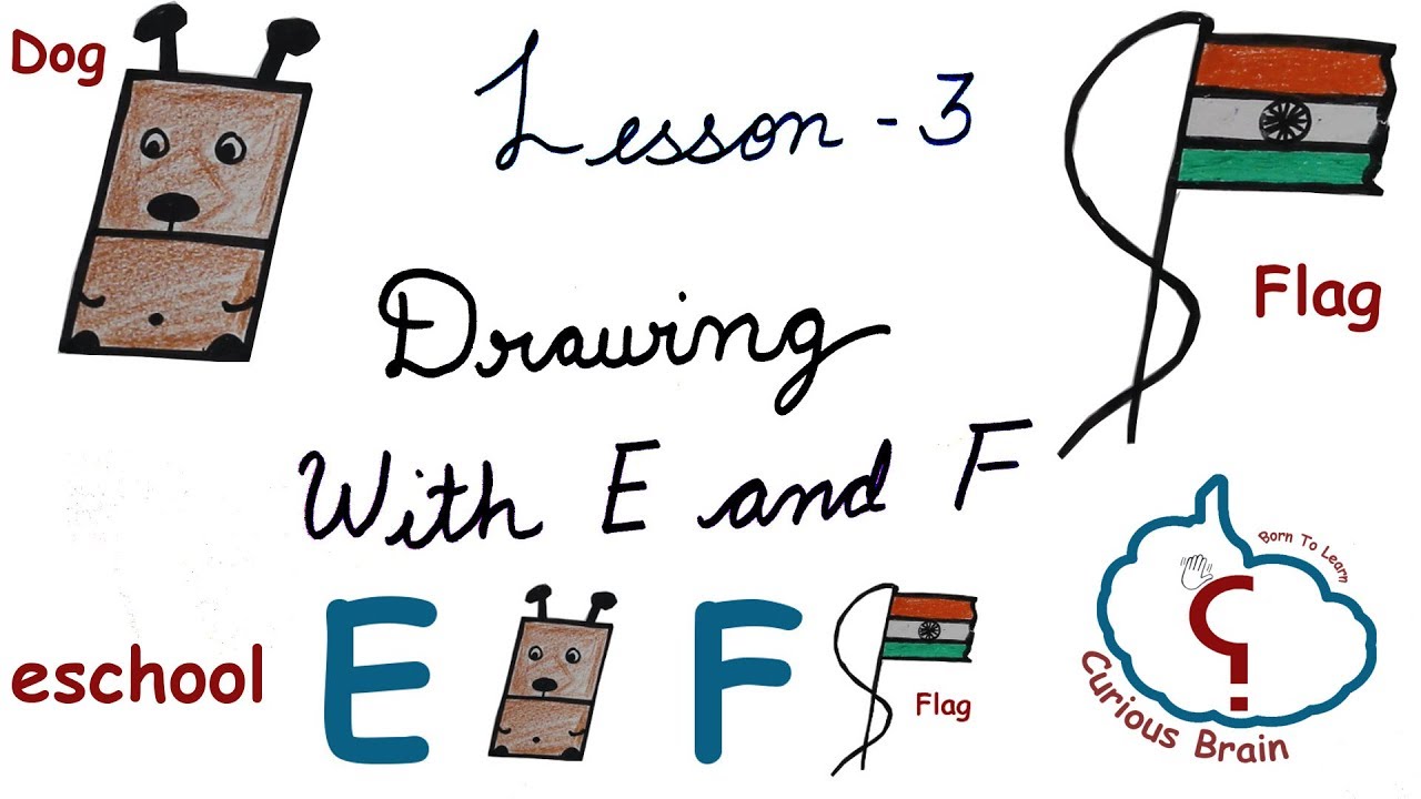  Drawing with E and F Drawing lesson 3 How to draw 