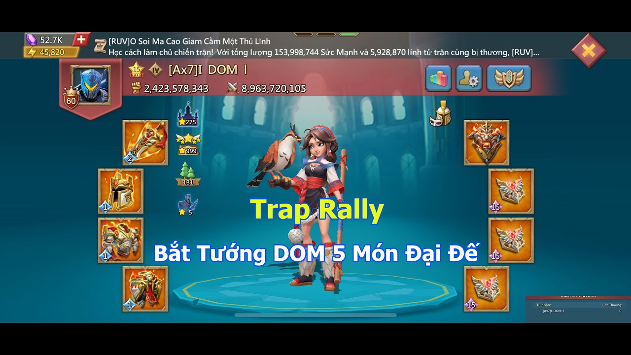 Trap Rally Bắt Tướng DOM 5 Món Đại Đế | Lords Mobile