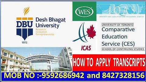 Transcript From Desh bhagat university/Wes,IQAS, ICES, ICAS 2022 Process 84273 28156
