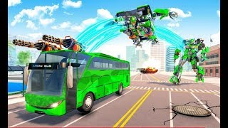 Army Bus Robot Transform Wars | New City Rescue Air Jet Robot Android GamePlay | By Game Crazy screenshot 5