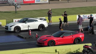 Nissan GTR vs ZR1 Corvette, Z06 & Tesla Plaid Drag Races