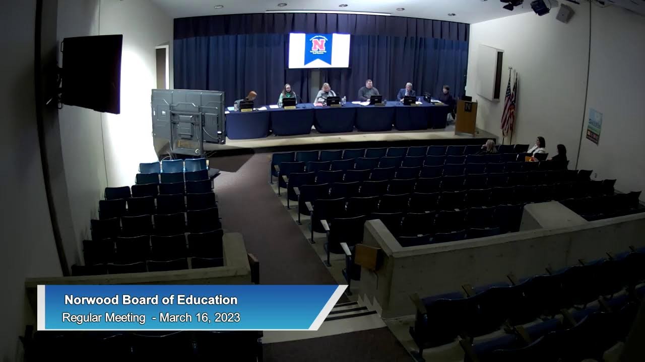 Norwood Board of Education Regular Meeting March 16, 2023 YouTube
