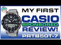 1st Casio Sponsored Review! | Pro Trek 100m Titanium Bluetooth Quartz PRTB50T-7 Unbox & Review