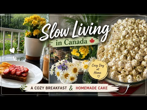 Slow Living in Canada | A Cozy Breakfast & Homemade Cake #silentvlog #easyrecipe  thumbnail