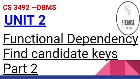 2.2.6 Finding Candidate Key from Functional Dependency Part 2  in Tamil