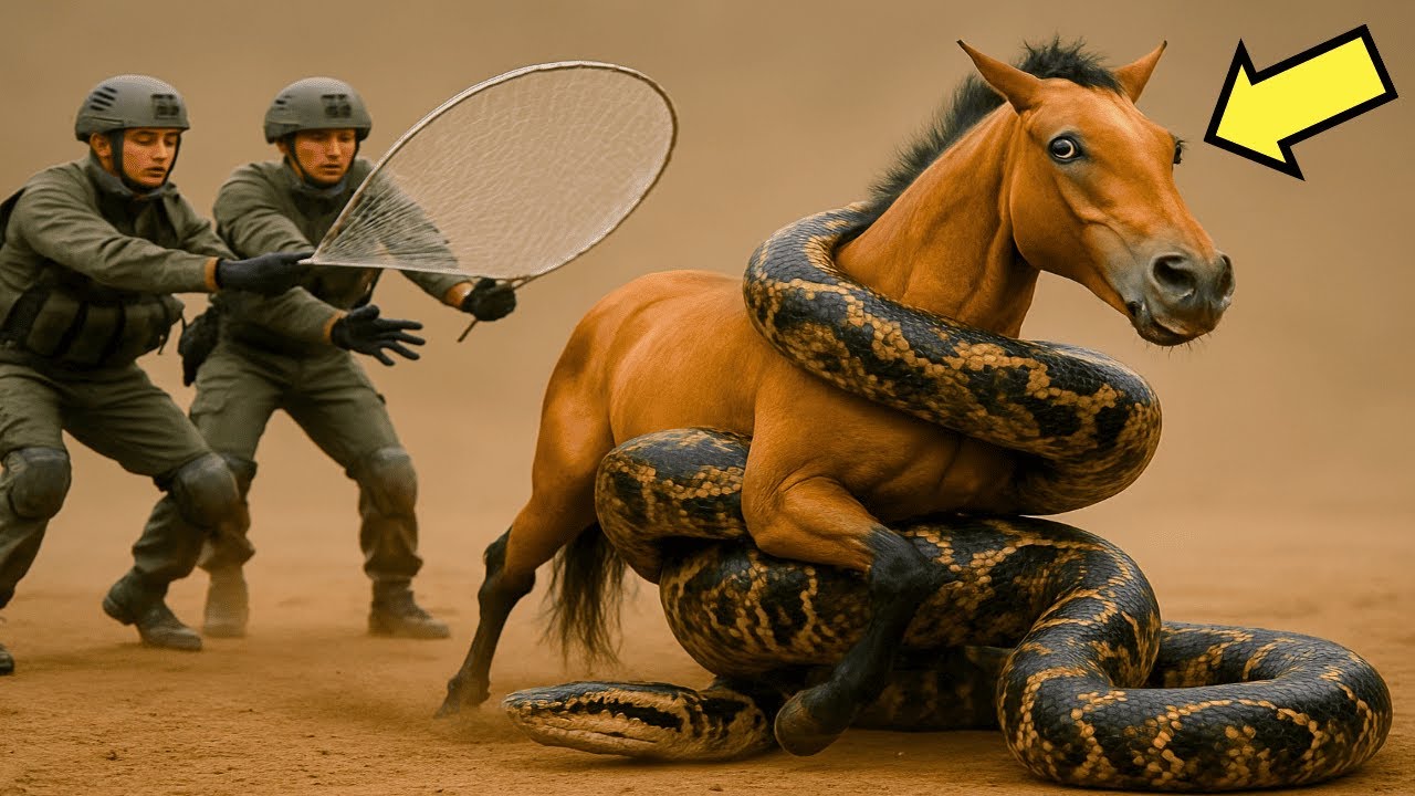 FEARLESS HEROES FIGHT TO SAVE HORSE FROM GIANT SNAKE ATTACK